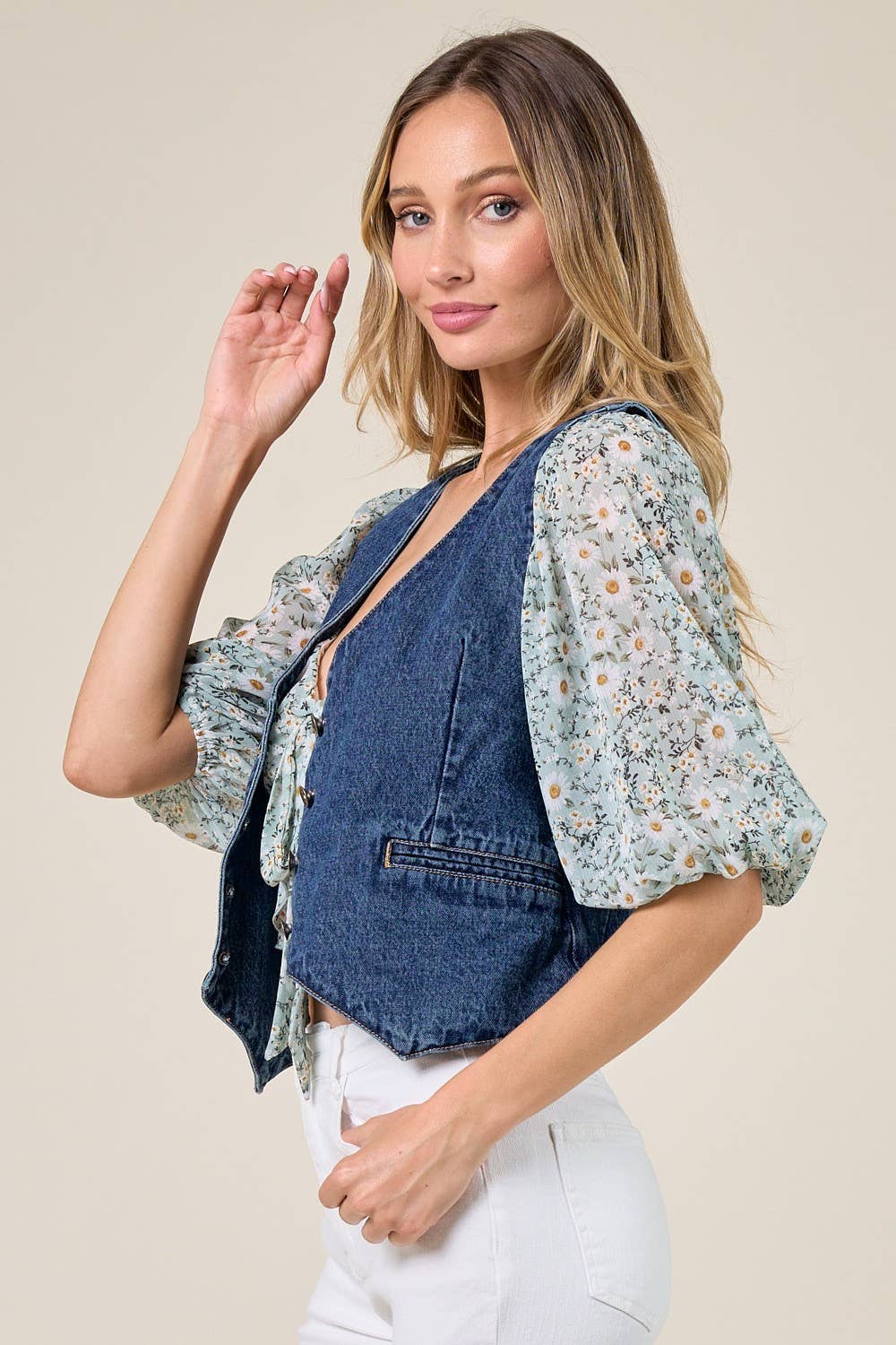 STRUCTURED DENIM VEST 6318