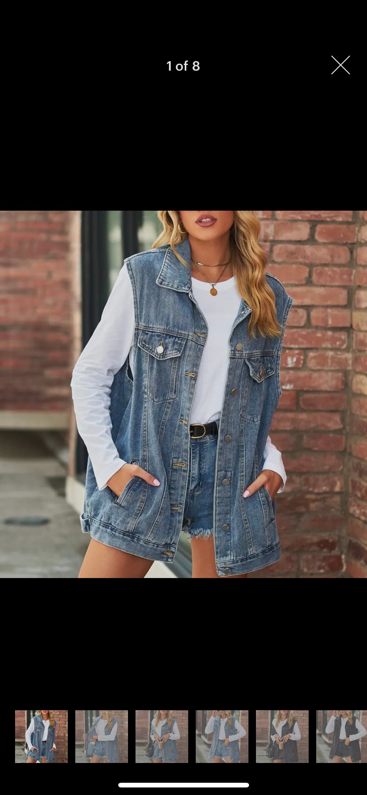 Oversized denim vest