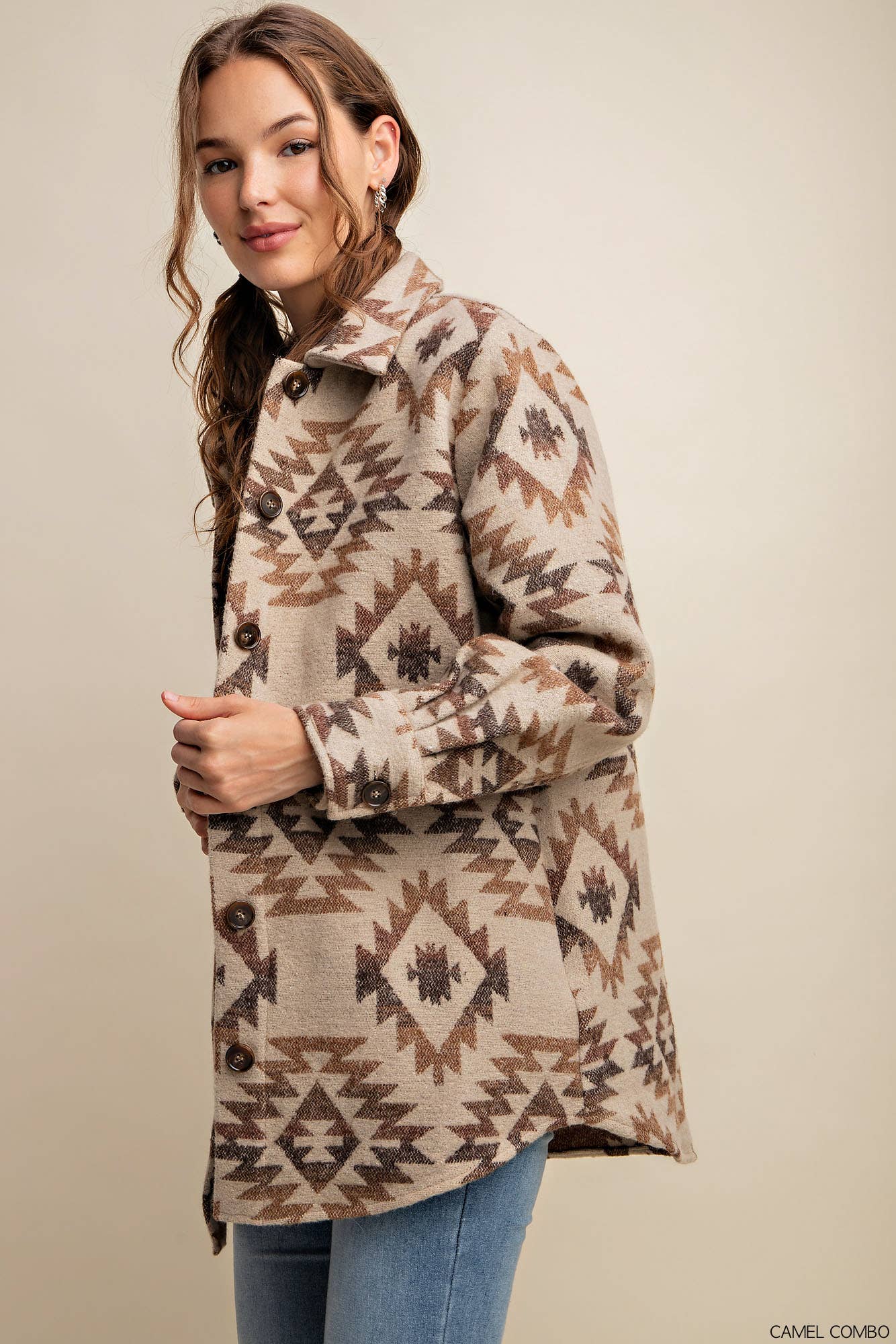 AZTEC VINTAGE BUTTON DOWN SHACKET