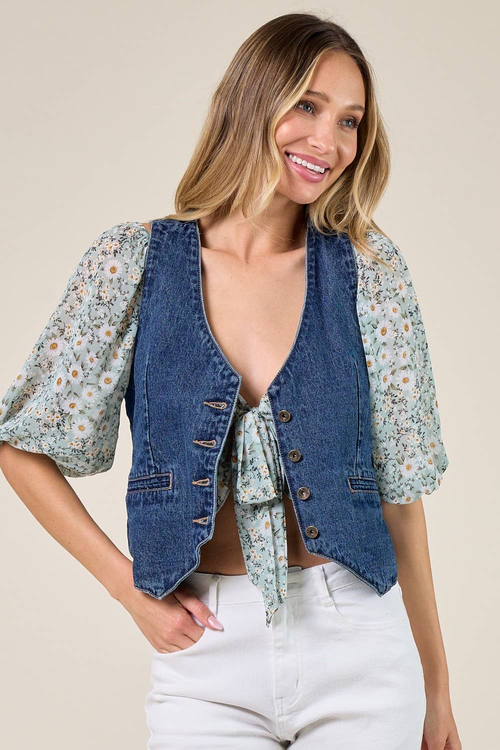 STRUCTURED DENIM VEST 6318