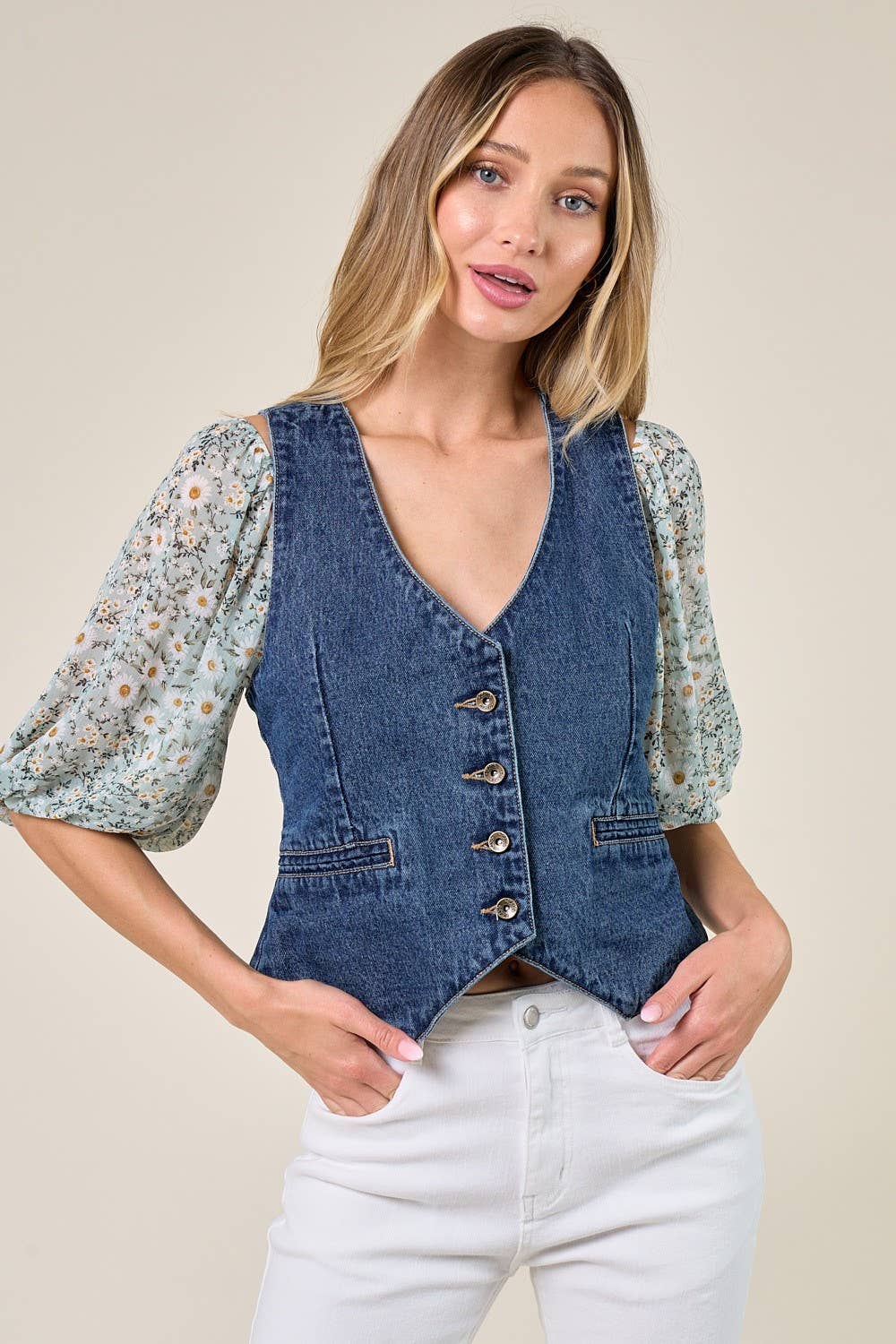 STRUCTURED DENIM VEST 6318