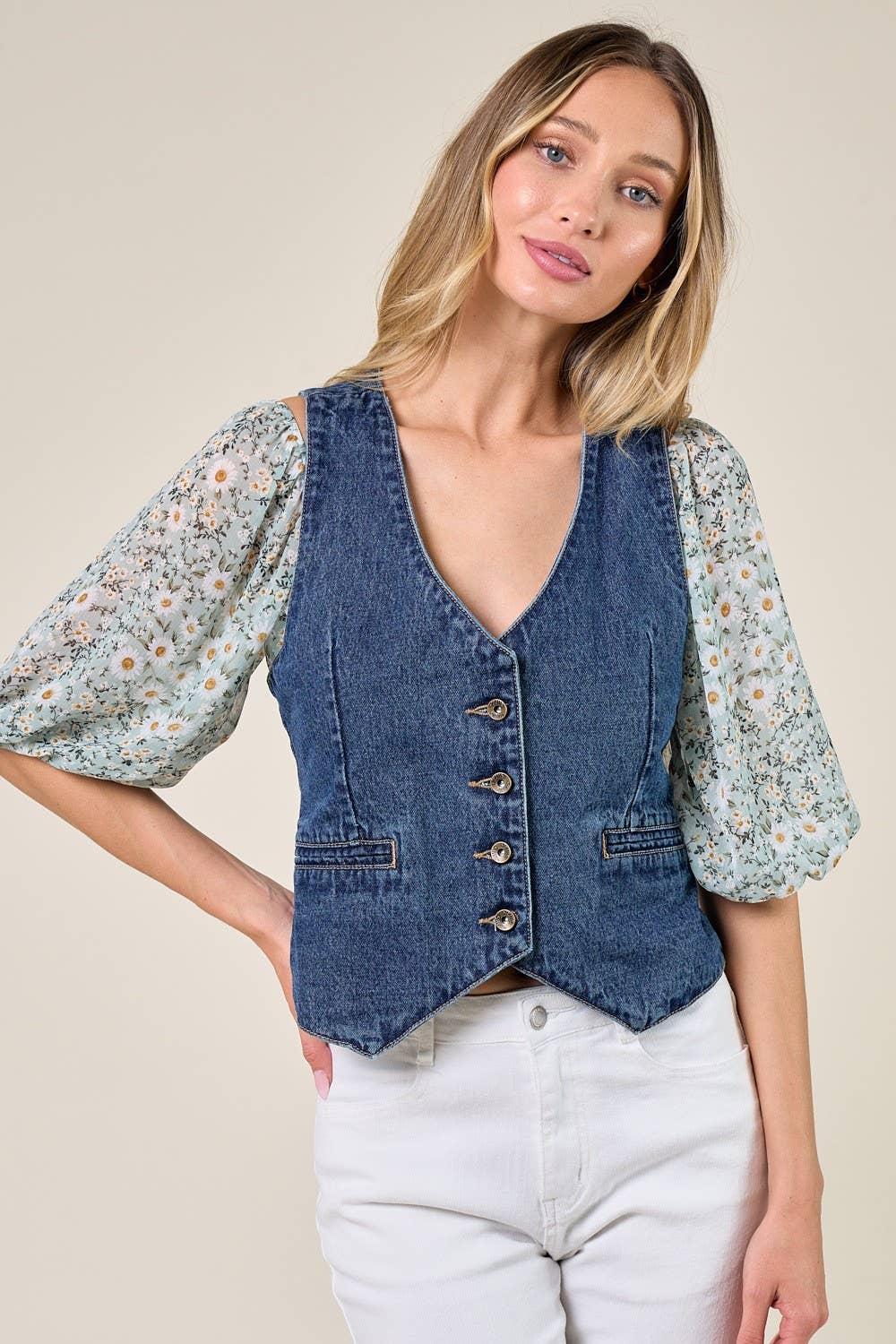 STRUCTURED DENIM VEST 6318