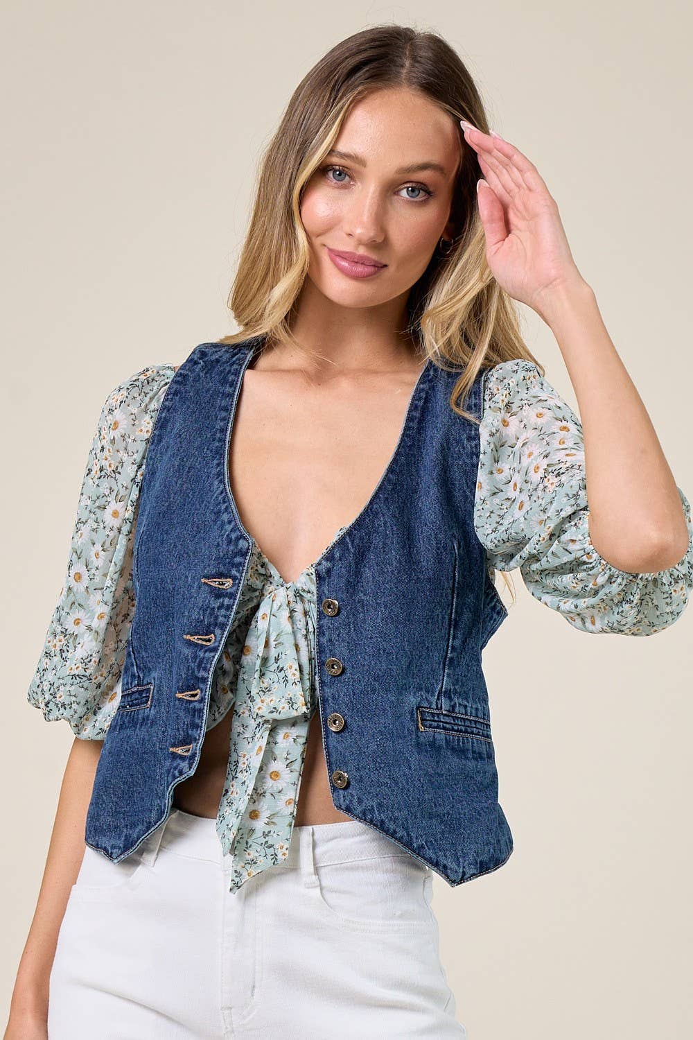 STRUCTURED DENIM VEST 6318