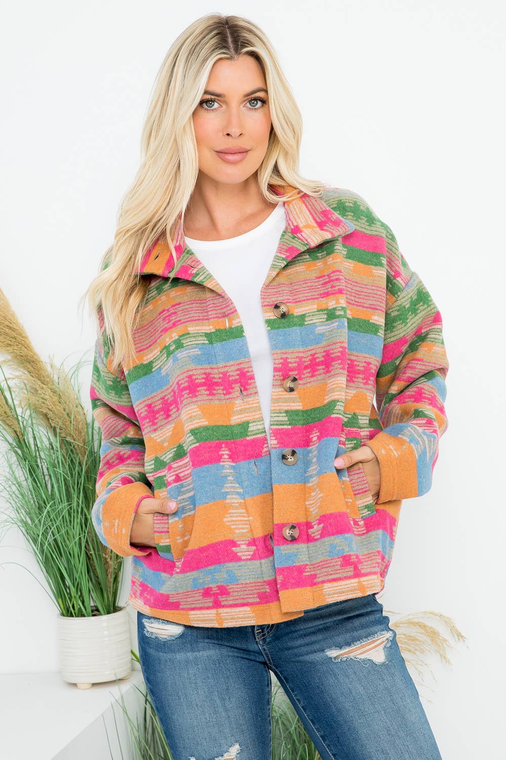 Wool Like Plaid Sherpa Lined Shacket