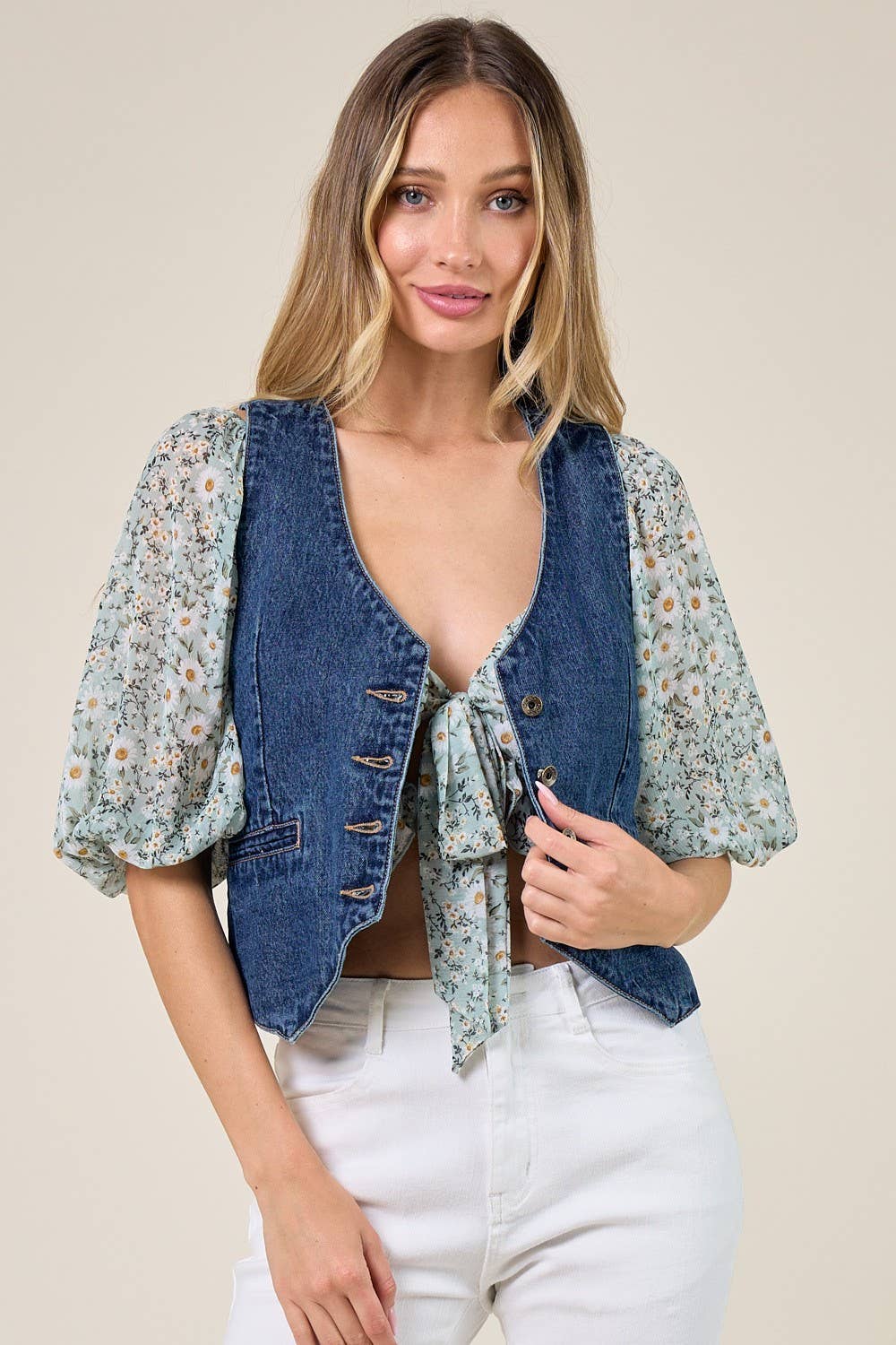 STRUCTURED DENIM VEST 6318