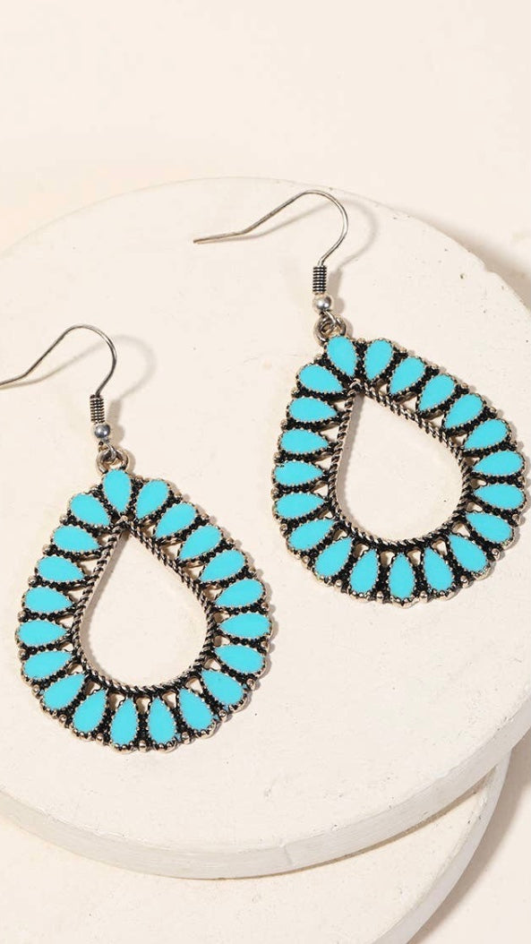 Turquoise Petal Earrings